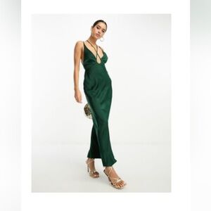 ASOS Halter Cross Strap Maxi Dress
